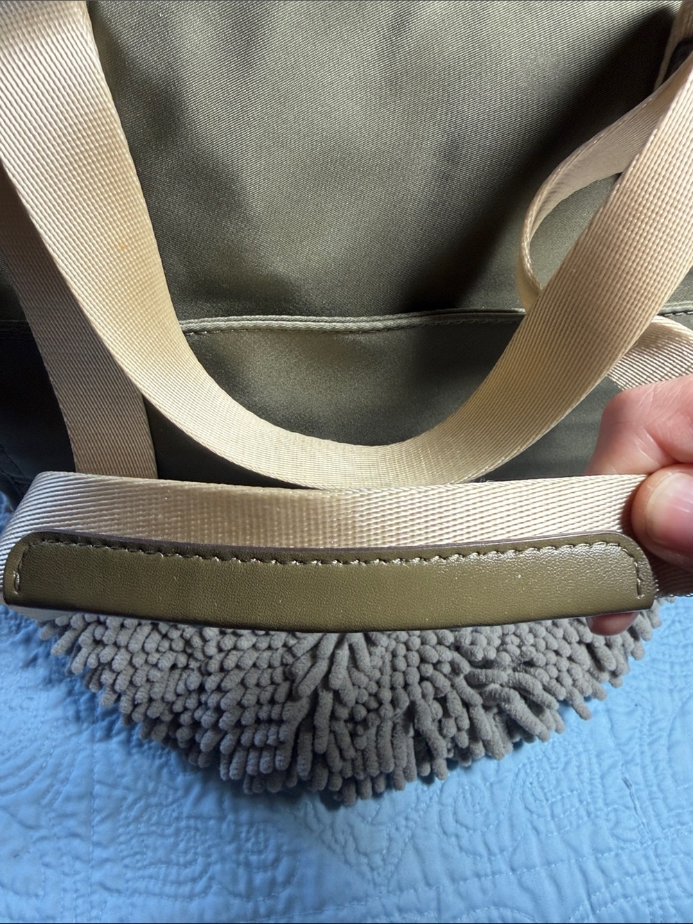 Michael Kors Olive Nylon Tote with Gold Hardware - Picture 9 of 16